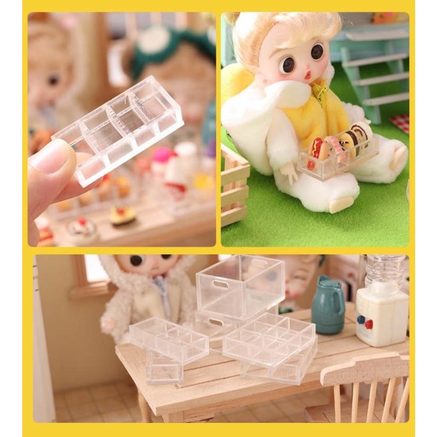 1点）ミニチュア透明格子収納ボックス ミニ収納ボックス3タイプ：透明