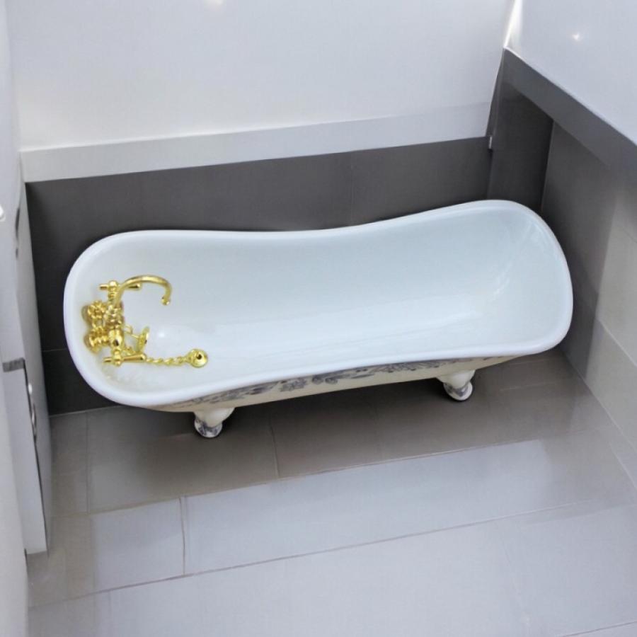 1セット4点）ミニチュア陶器バスルーム 4点セット（選べる2色）ドール