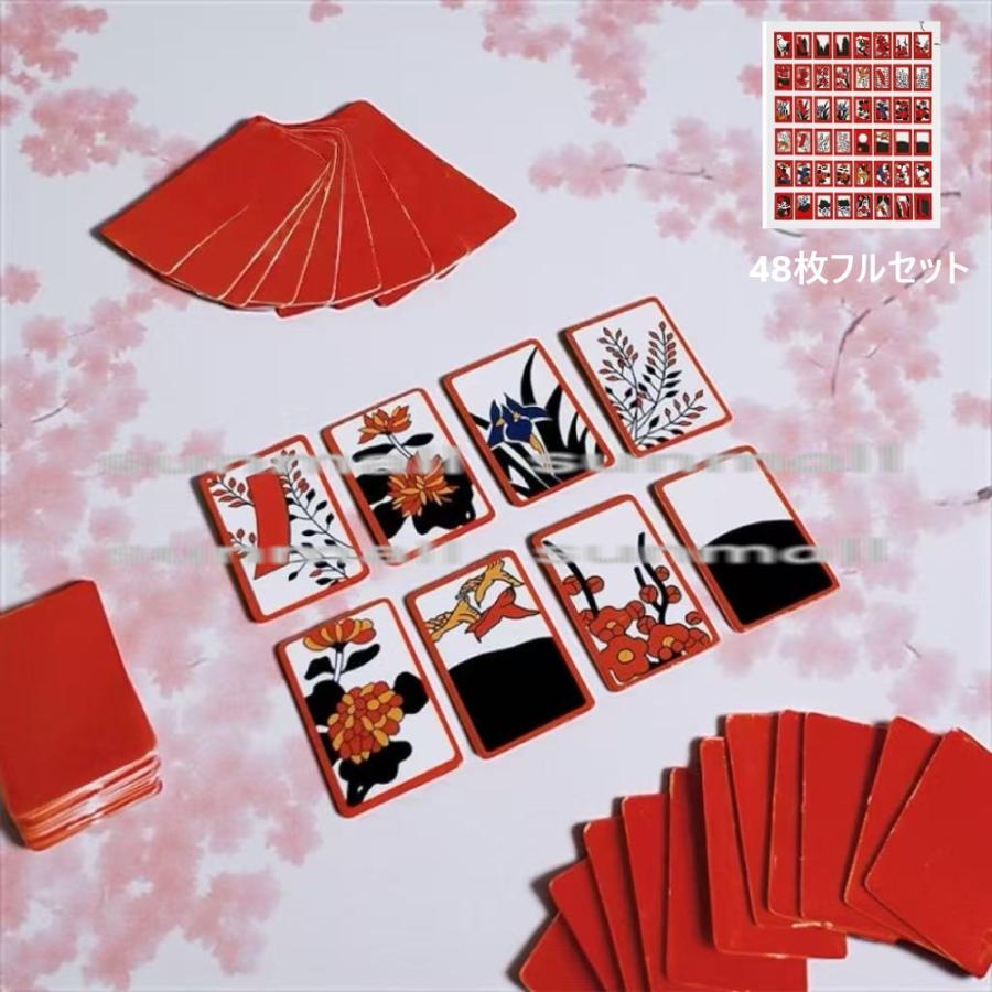 1点）ミニチュア 花札風カード 48枚フルセット／ドールハウス小物 1