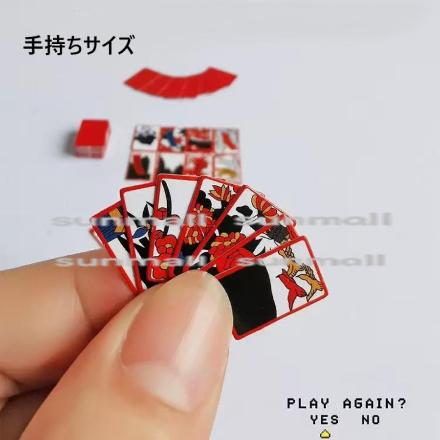 1点）ミニチュア 花札風カード 48枚フルセット／ドールハウス小物 1