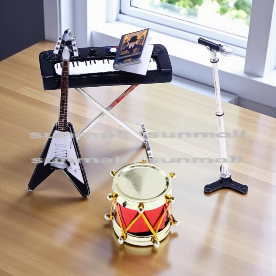 1点販売】ミニチュア電子キーボード スタンド付き ミニピアノ 1/12