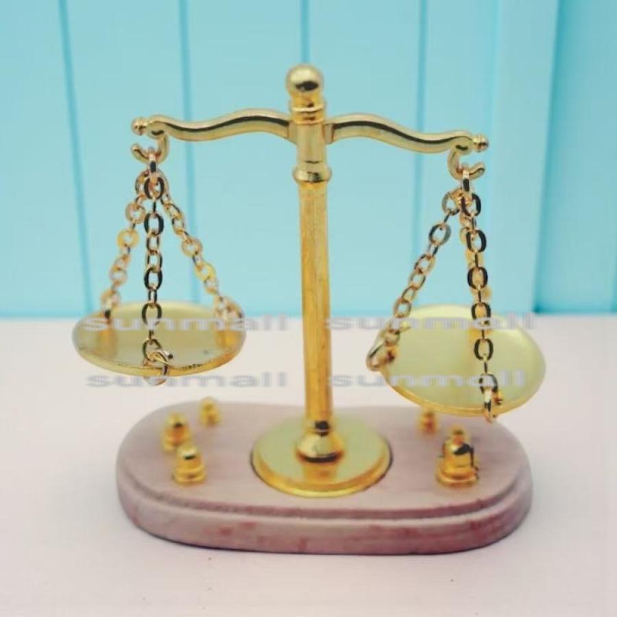 1セット販売】ミニチュア 天秤セット 金属＋木製 1セット販売 組み立て