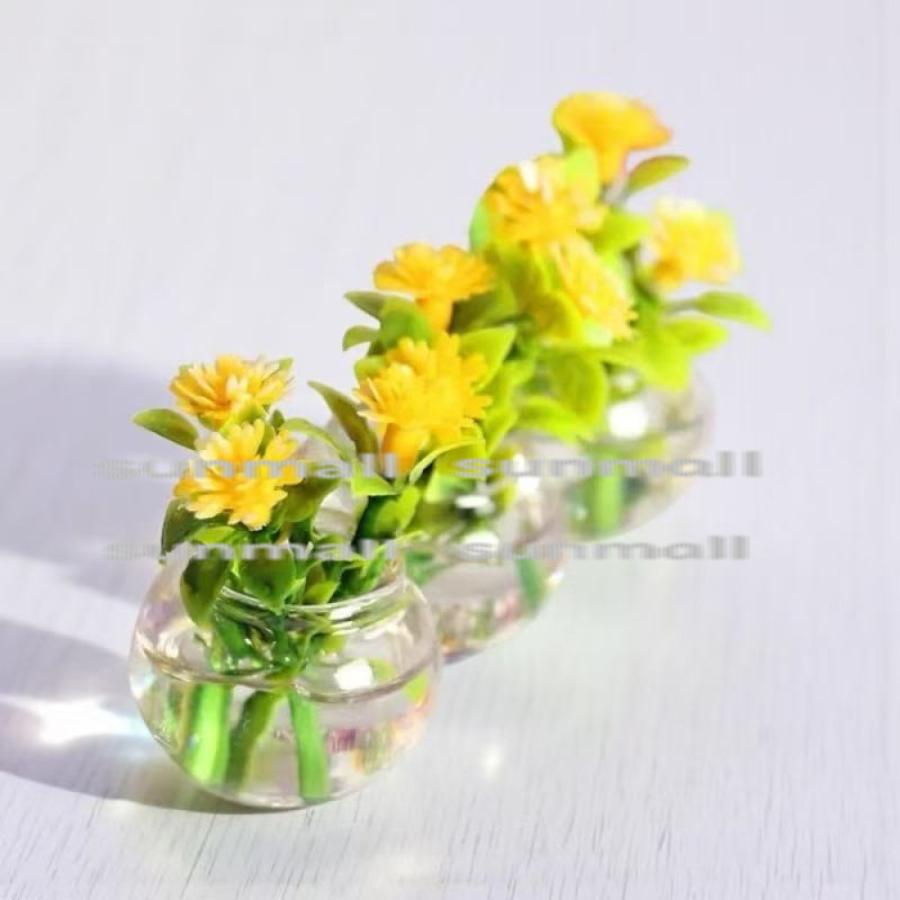 1点販売】【選べる2色】ミニチュア 花瓶入り 造花 ドールハウス