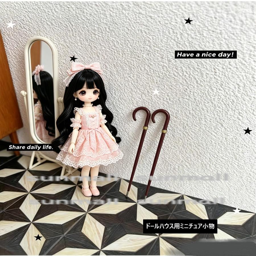 【1点のみ販売】【選べる2タイプ】ミニチュア杖 ドールハウス 小物 ステッキ 1本 選べる2タイプ フィギュアアクセサリー 老人杖 ジオラマ 模型 撮影小道具 |  | 07