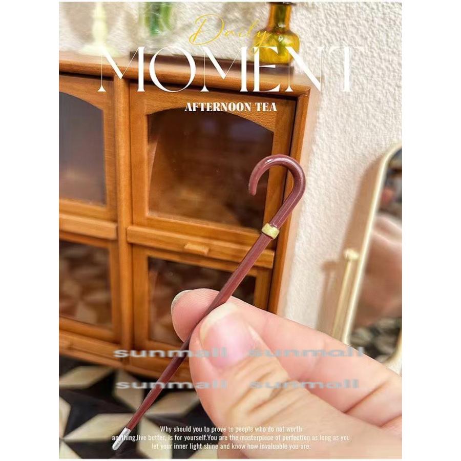 【1点のみ販売】【選べる2タイプ】ミニチュア杖 ドールハウス 小物 ステッキ 1本 選べる2タイプ フィギュアアクセサリー 老人杖 ジオラマ 模型 撮影小道具 |  | 11