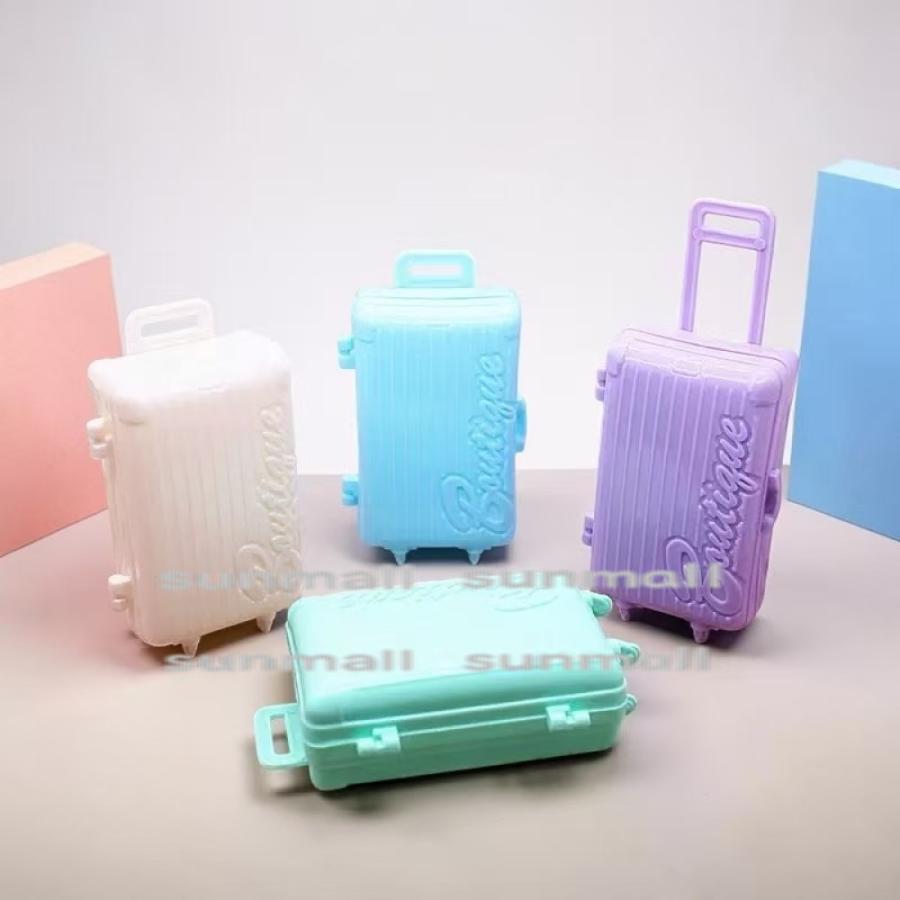 【1点のみ販売】【選べる4色】ミニチュア スーツケース キャリーケース ドール用 開閉式 小物収納 ミニキャリー ドールハウス ジオラマ 撮影小物 DIY レジン |  | 06