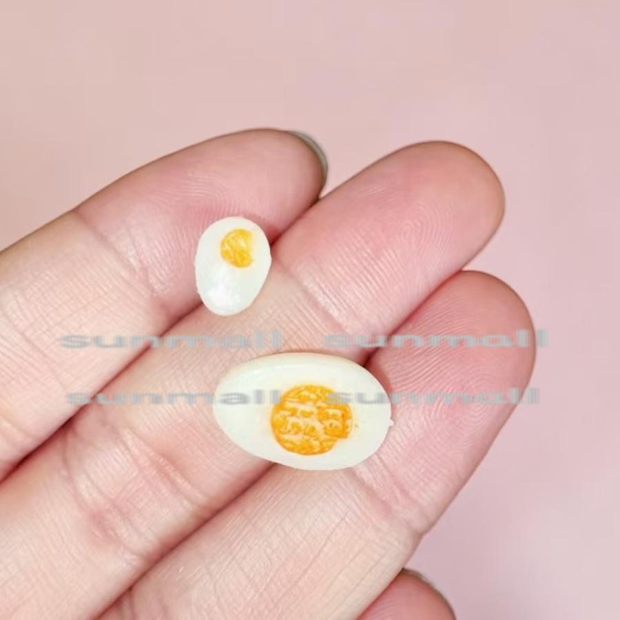 【1点のみ販売】【2サイズから選べる】ミニチュア 半熟ゆで卵 パーツ 樹脂製 ドールハウス ミニチュアフード ハンドメイド デコパーツ リアル食品サンプル |  | 05