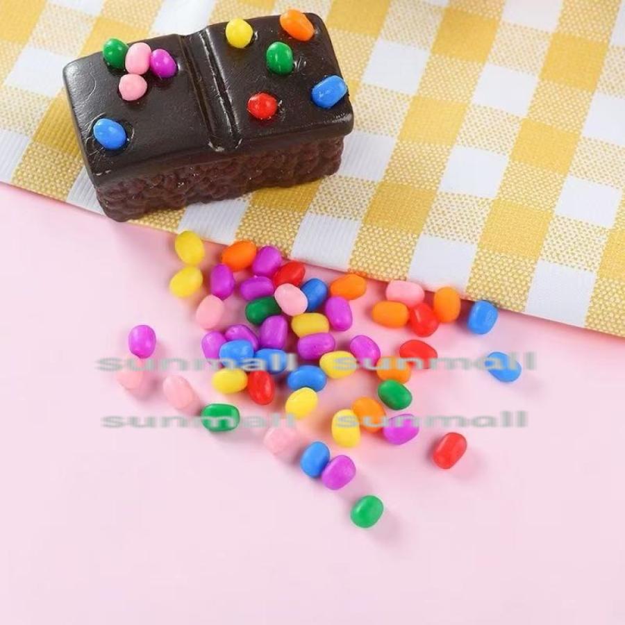 【5点セット販売】【ランダム発送】ミニチュア ゼリービーンズ カラフル 樹脂パーツ ドールハウス ミニチュアフード デコパーツ ハンドメイド 約7mm |  | 06