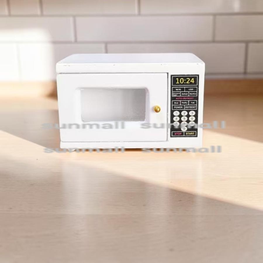 【1点販売】ミニチュア 電子レンジ 木製 ドア開閉可能 ドールハウス 家具 ミニチュア家電 約6.5cm DIY ジオラマ 撮影小物 ハンドメイド インテリア 模型 | 