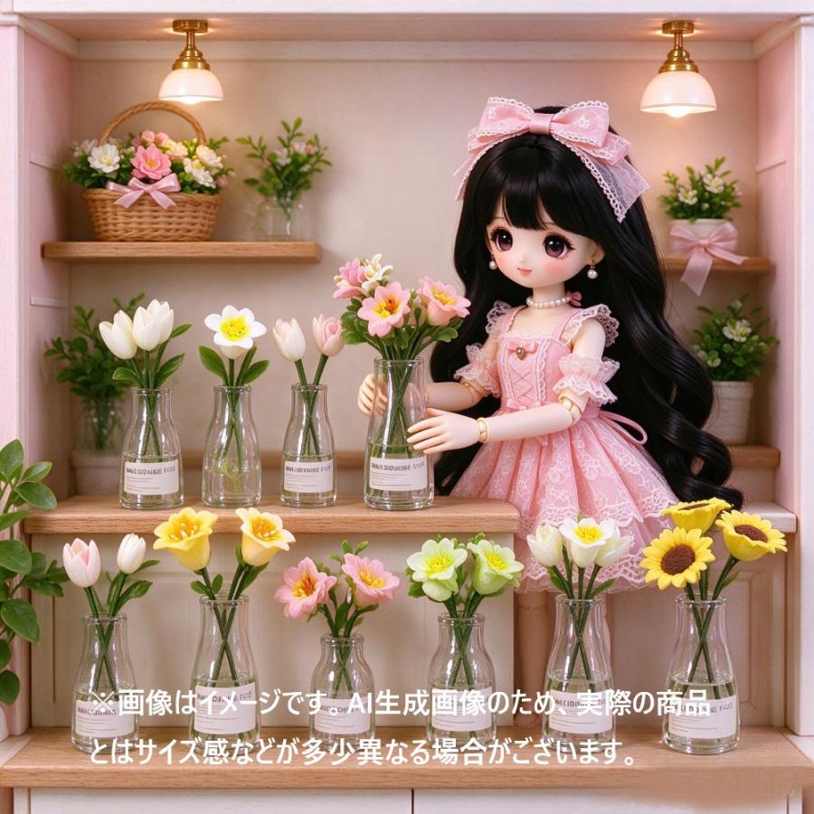 【1点のみ販売】【全7種類から選べる】ミニチュア 花瓶 造花 フラワー 7種類から選べる 1点販売 約47mm ドールハウス小物 ミニチュアインテリア ジオラマ |  | 08