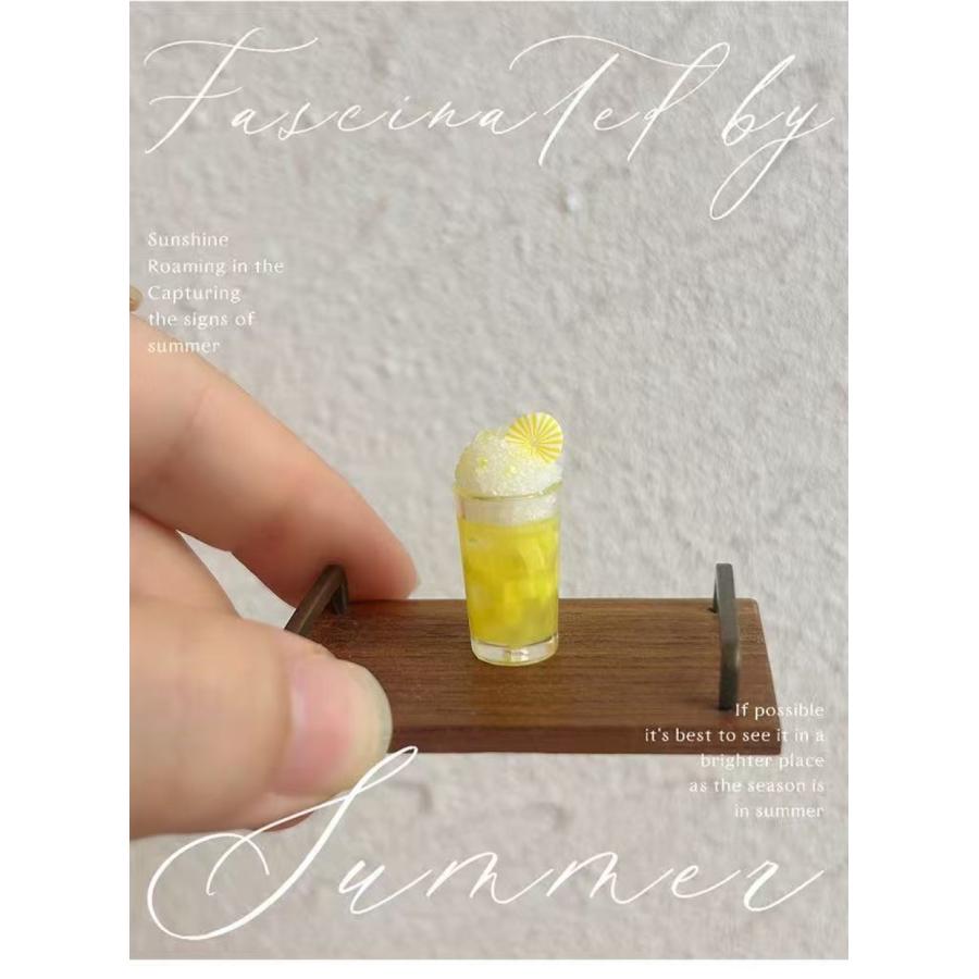 【1点のみ販売】ミニチュアドリンク パイナップルかき氷風 約24mm 黄色 1点販売 樹脂製 ドールハウス小物 カフェ模型 ジオラマ |  | 03