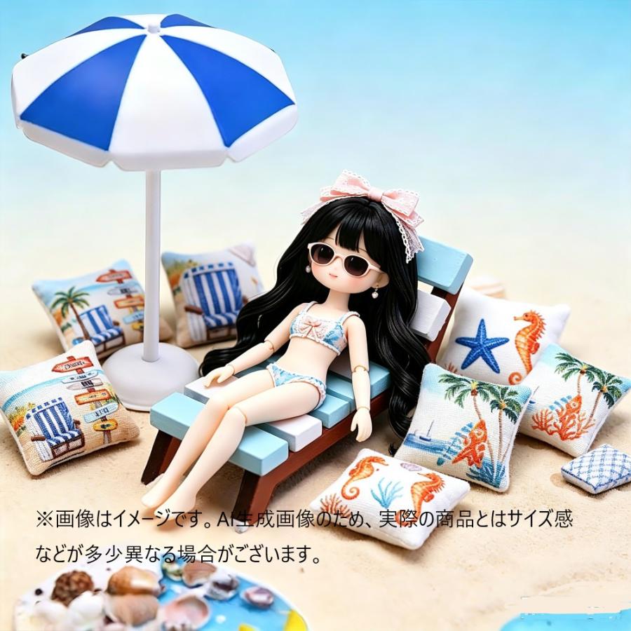 【1点のみ販売】【5柄から選択可能】ミニチュアクッション 1点 5柄から選択 約4cm ドールハウス 人形用 ミニ枕 マリン ビーチ 小物 |  | 11