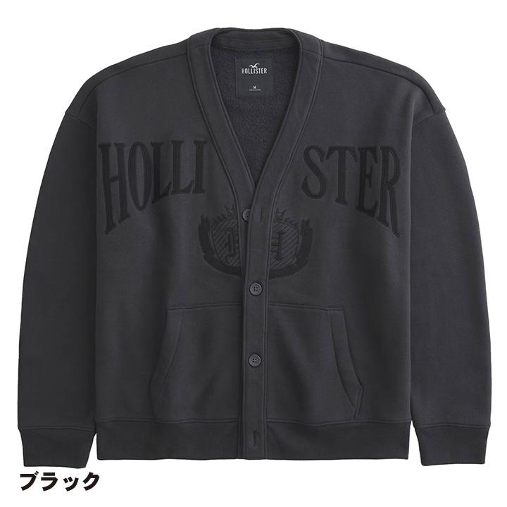 ホリスター メンズ 刺繍ロゴグラフィック スウェットカーディガン トレーナー 裏起毛 リラックスフィット Hollister Logo Graphic Cadigan 2カラー｜unechambre｜02