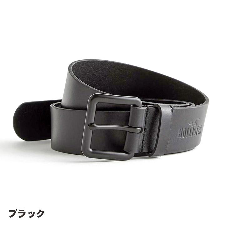 ホリスター メンズ 型押しロゴ レザーベルト バッファローレザー 牛皮革 Hollister Leather Belt 2カラー：●ブラック ●ブラウン｜unechambre｜04