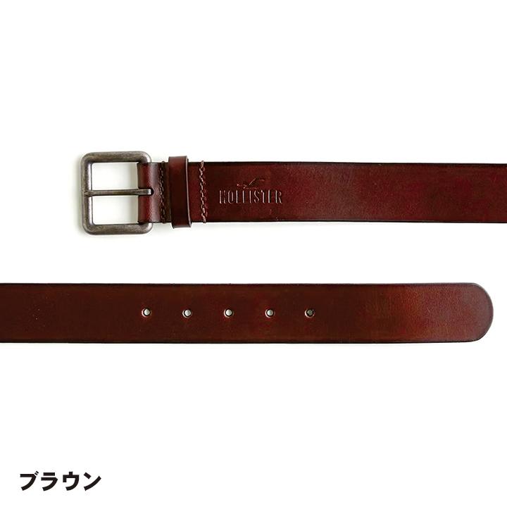 ホリスター メンズ 型押しロゴ レザーベルト バッファローレザー 牛皮革 Hollister Leather Belt 2カラー：●ブラック ●ブラウン｜unechambre｜03