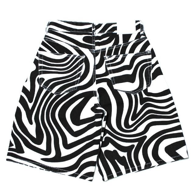 CHRISTOPHER SHANNON (クリストファー シャノン) SWIRL SHORTS (BLACK/WHITE) ショーツ/プリント/ゼブラ柄/渦巻き/UNISEX ブラック/ホワイト_1