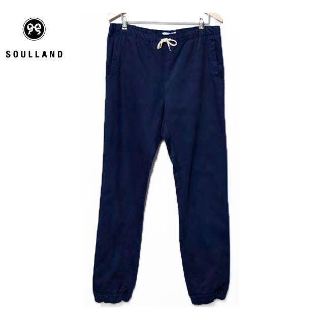 SOULLAND (ソウルランド) BOMHOLT PANTS (NAVY) ジョガーパンツ/トラウザー/ドローコード/コットン/UNISEX ネイビー