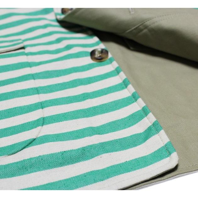 SOULLAND (ソウルランド) STEWART REVERSIBLE JACKET (GREEN) リバーシブル/ワーク/ジャケット/ストライプ/UNISEX グリーンの画像