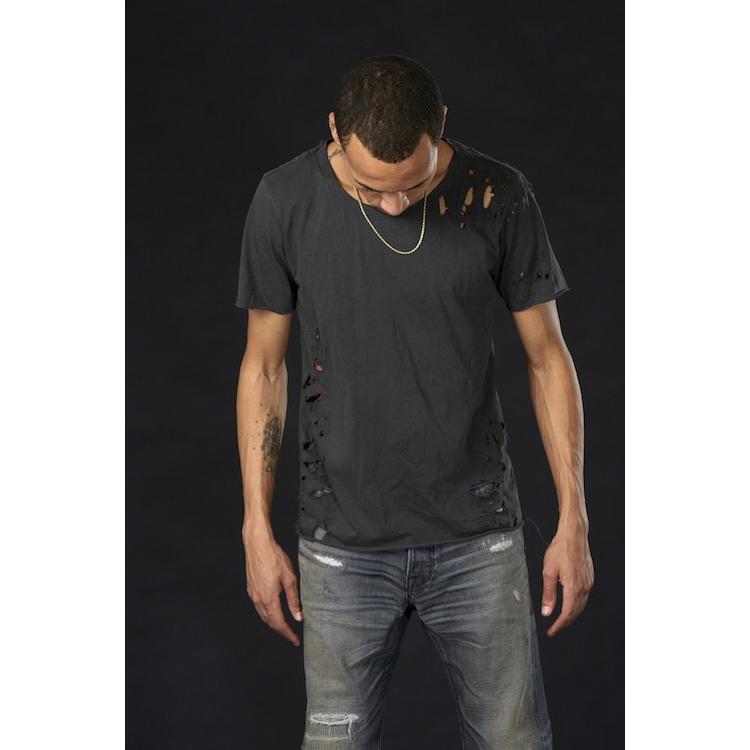 NSF CLOTHING (エヌエスエフ) PHILIPPE TEE (BLACK SUPER DESTROY