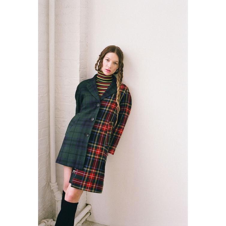 MADEME (メイドミー) IMMACULATE 2-TONE OVERCOAT (NAVY/RED/GREEN 