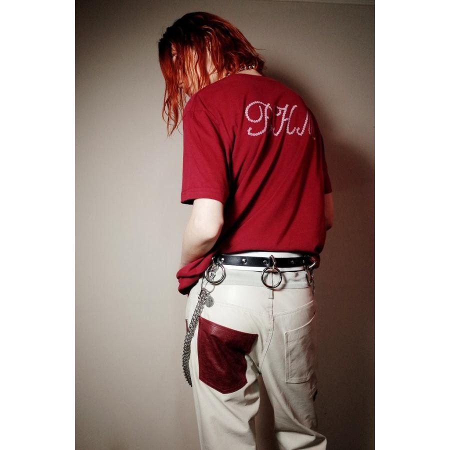 HOMME BOY (オム ボーイ) MOD. 8C CONTRAST LEATHER JEANS (BEIGE) レザー/スウェード/パンツ/チェーン/UNISEX ベージュの画像