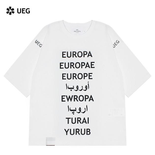 UEG (ウーサーエジェッタ) OVERSIZED TEE REFUGEE (WHITE) [Tシャツ/カットソー/オーバーサイズ/UNISEX] [ホワイト]｜uneekbasemnt