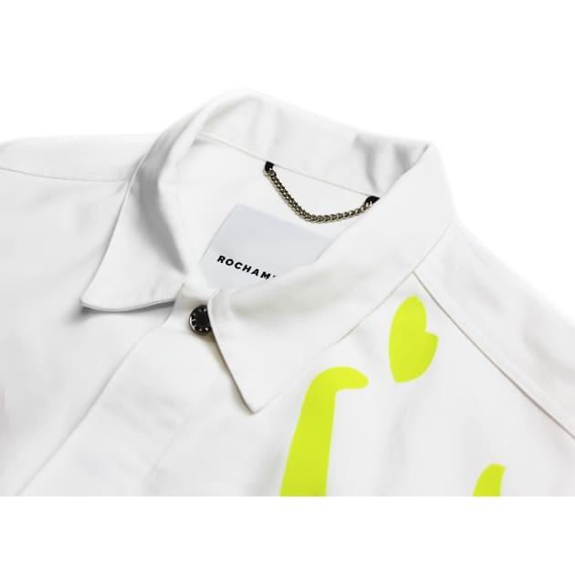 ROCHAMBEAU (ロシャンボー) SHORT JACKET (WHITE) [デニムジャケット/グラフィック/ペイント/オーバーサイズ/UNISEX] [ホワイト]の画像
