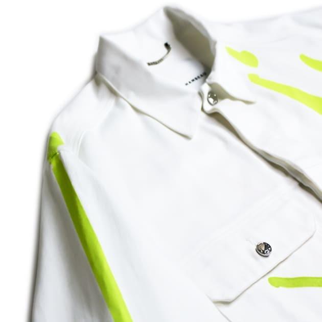 ROCHAMBEAU (ロシャンボー) SHORT JACKET (WHITE) [デニムジャケット/グラフィック/ペイント/オーバーサイズ/UNISEX] [ホワイト]の画像
