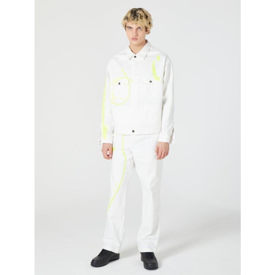ROCHAMBEAU (ロシャンボー) SHORT JACKET (WHITE) [デニムジャケット/グラフィック/ペイント/オーバーサイズ/UNISEX] [ホワイト]の画像