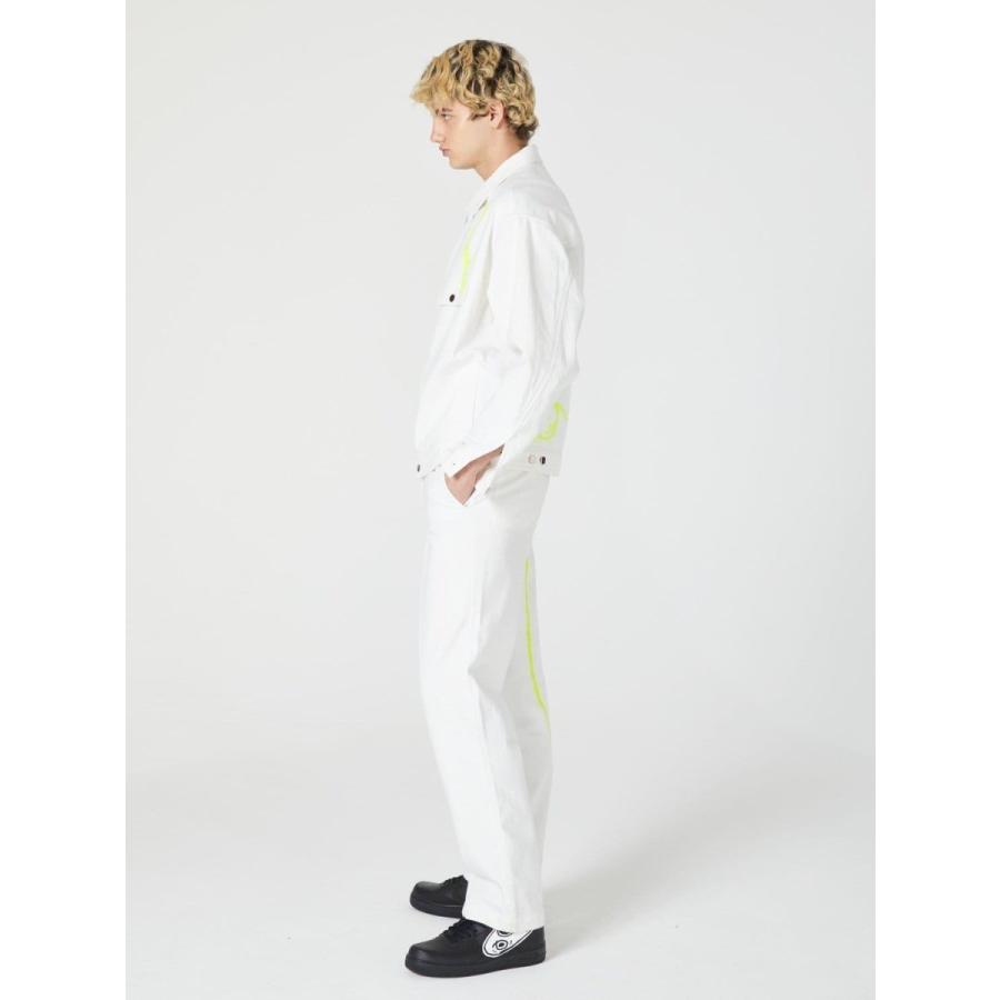 ROCHAMBEAU (ロシャンボー) SHORT JACKET (WHITE) [デニムジャケット/グラフィック/ペイント/オーバーサイズ/UNISEX] [ホワイト]の画像