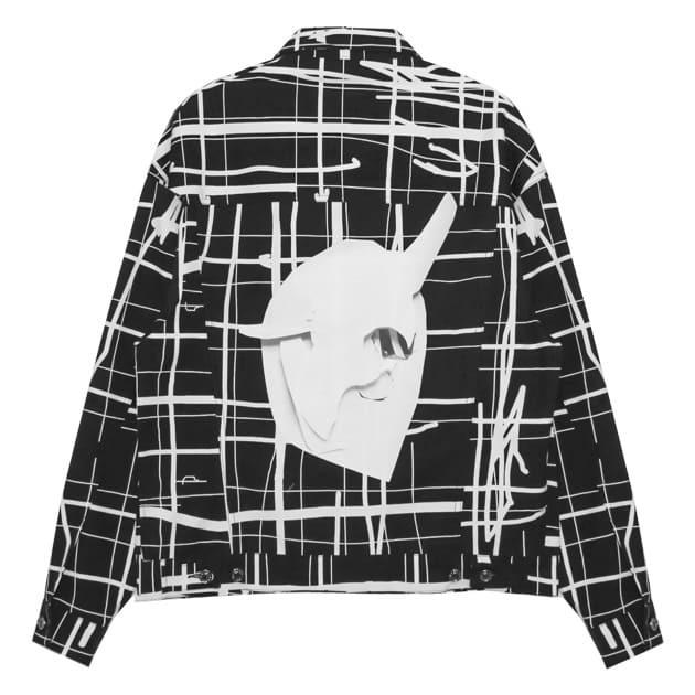 ROCHAMBEAU (ロシャンボー) SHORT JACKET (GRID) [デニムジャケット/グラフィック/オーバーサイズ/UNISEX] [ブラック]の画像