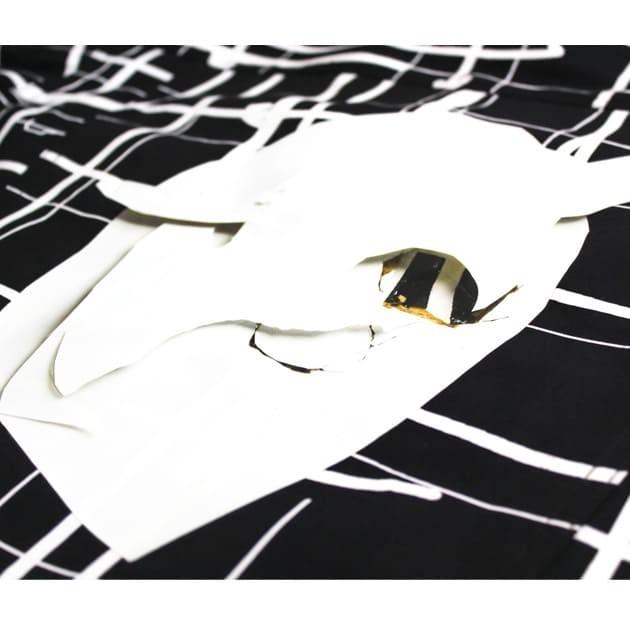 ROCHAMBEAU (ロシャンボー) SHORT JACKET (GRID) [デニムジャケット/グラフィック/オーバーサイズ/UNISEX] [ブラック]の画像