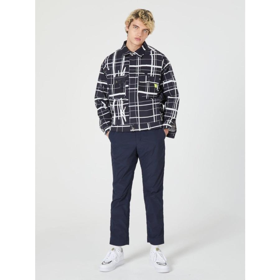 ROCHAMBEAU (ロシャンボー) SHORT JACKET (GRID) [デニムジャケット/グラフィック/オーバーサイズ/UNISEX] [ブラック]の画像