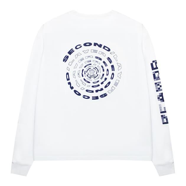 SECOND/LAYER (セカンド レイヤー) SPIRAL LONG SLEEVE T-SHIRT (WHITE