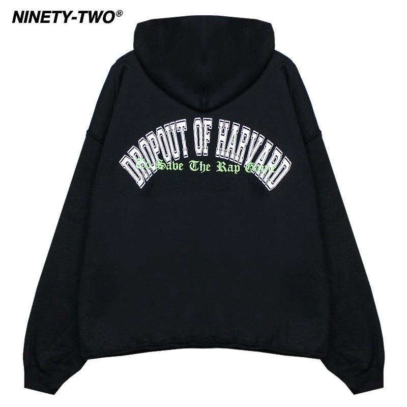 NINETY-TWO (ナインティ ツー) COLLEGE DROPOUT HOODIE (BLACK/GREEN