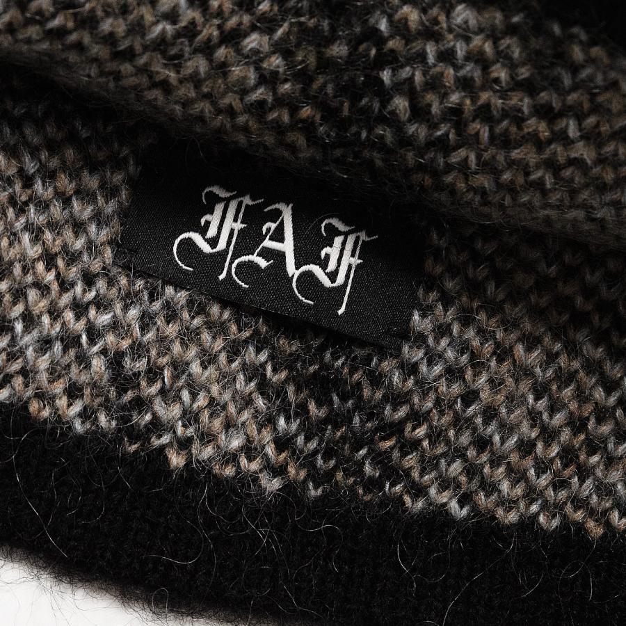 FAKE AS FLOWERS FAF | HOUNDSTOOTH MOHAIR BEANIE (BLACK) ニット
