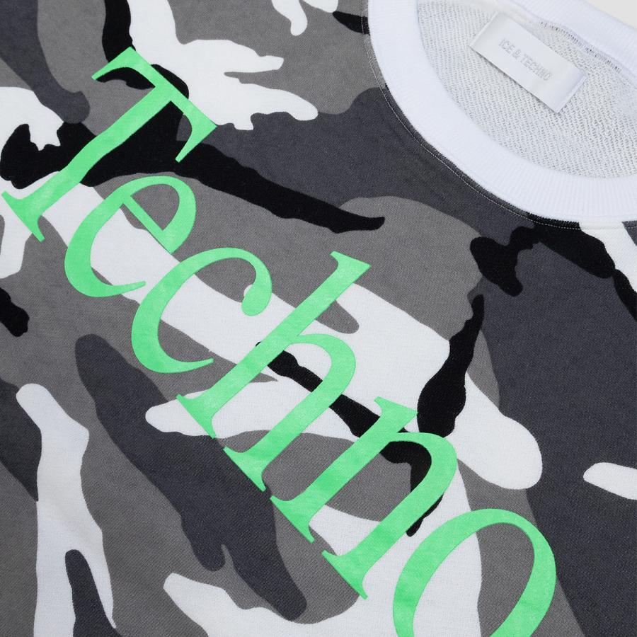 ICE&TECHNO ICE & TECHNO | TECHNO CAMO SWEATSHIRT (WHITE) クルー
