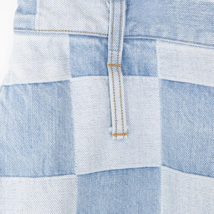 RANDY | STUFFED (CHECK DENIM) デニムパンツ ワイドパンツ ボトムス