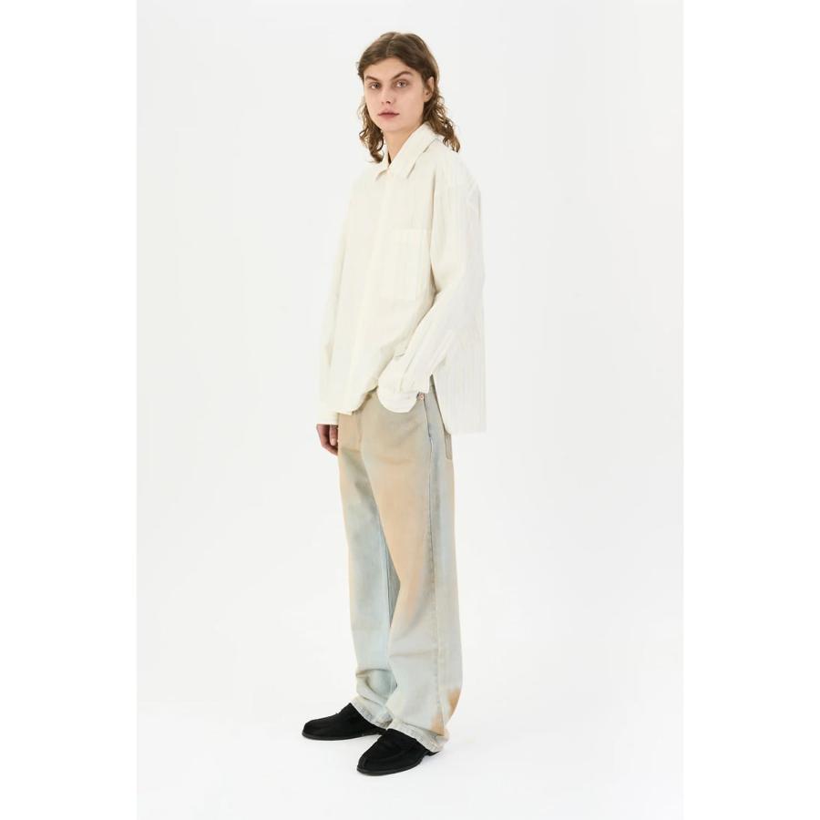 ROLD SKOV ロードスコフ ハーフジップシャツ ROLD SKOV | FLORENCE SHIRT (BLUE & YELLOW STRIPES) 長袖 シャツ
