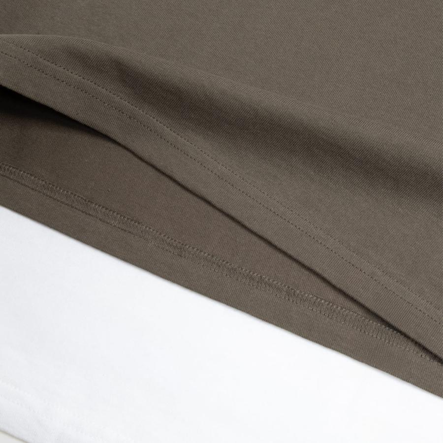 RANDY | HANG (WHITE x KHAKI) 長袖 ダブルTシャツ ロングスリーブ