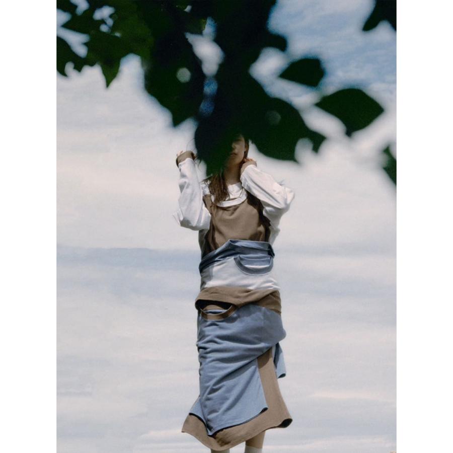 RANDY | HANG (WHITE x KHAKI) 長袖 ダブルTシャツ ロングスリーブ