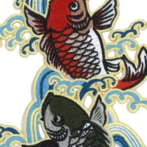 広島カープ 刺繍ワッペン 鯉 滝登り (K-0031) カープ 広島カープ 刺繍ワッペン 鯉 滝登り (K-0031) カープ