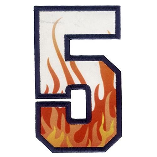 広島カープ 昇華プリント刺繍ワッペン 炎の背番号 5 (SP-0005) カープ
