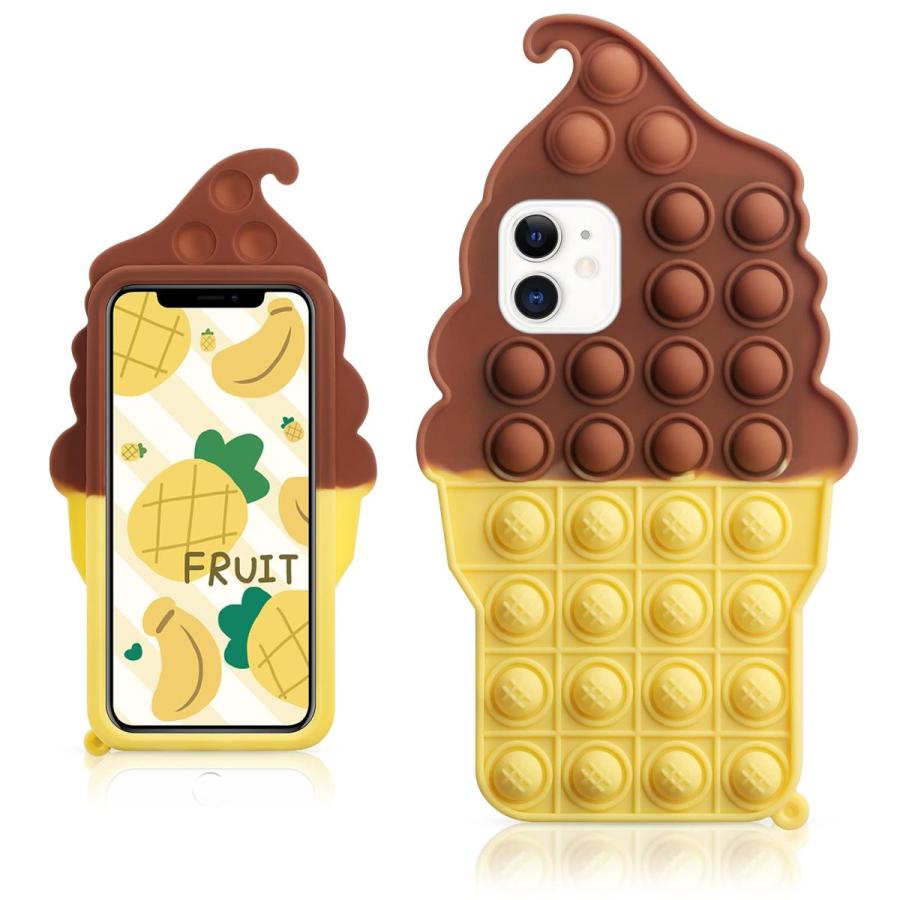 ケース シリコーンカバーケース かわいい アイスクリーム Iphone用ケース プッシュポップバブル感覚 立体効果 耐衝撃 傷防止 落下防止 ソフト ストレス解消 Icecase Uneile 通販 Yahoo ショッピング