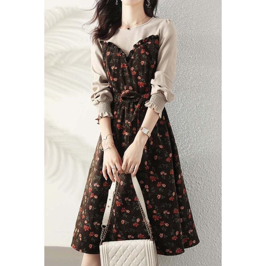 21新入荷 ベルテッド花柄コーデユロイビスチェワンピースレディースファッション おしゃれ 冬 着回し かわいい Onepis4 Uneile 通販 Yahoo ショッピング