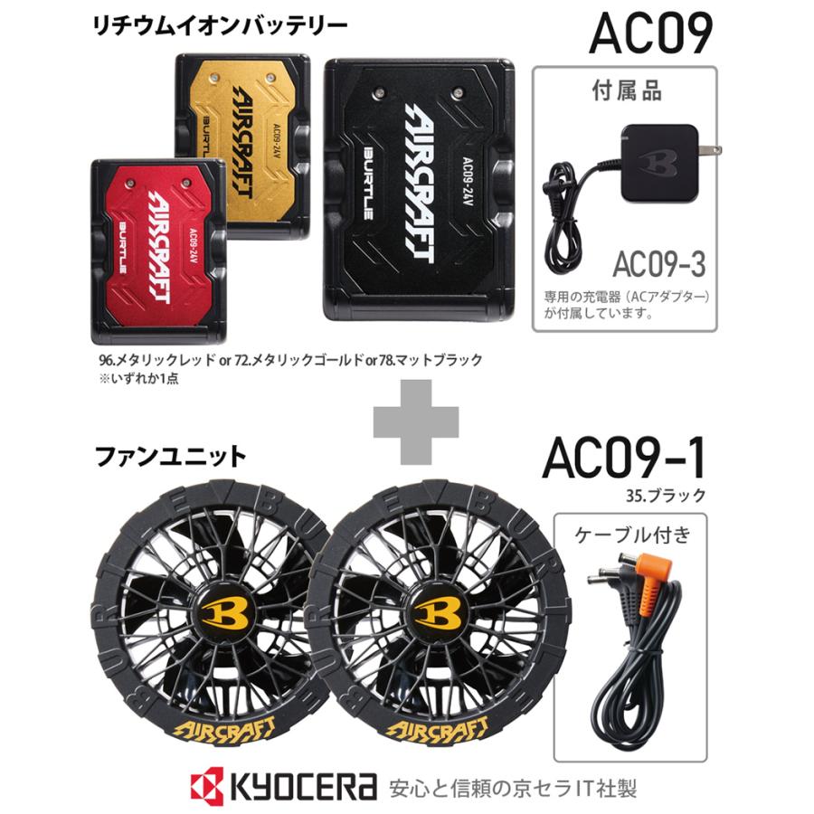 BURTLE ＼P7倍／ 一部即日出荷 バートル AC09 AC09-1 ファン