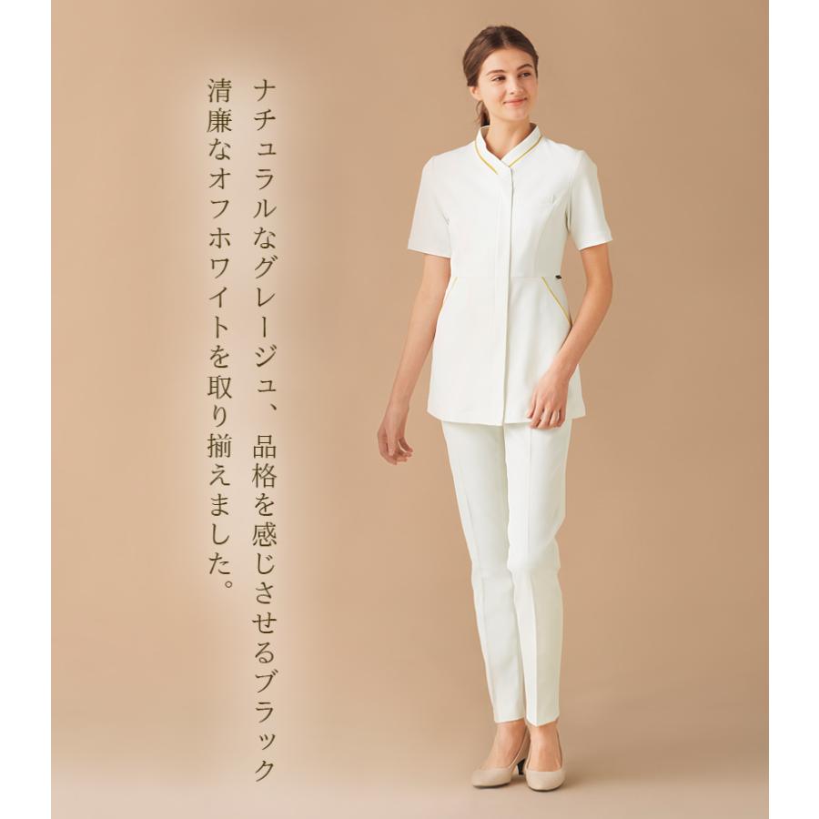 ミッシェルクラン ジャケット 女性用 MK-0046 レディース エステ 美容 クリニック 制服 医療 白衣 看護師 ナース 病院 医者 ストレッチ 制電 透防止｜uni-find｜02