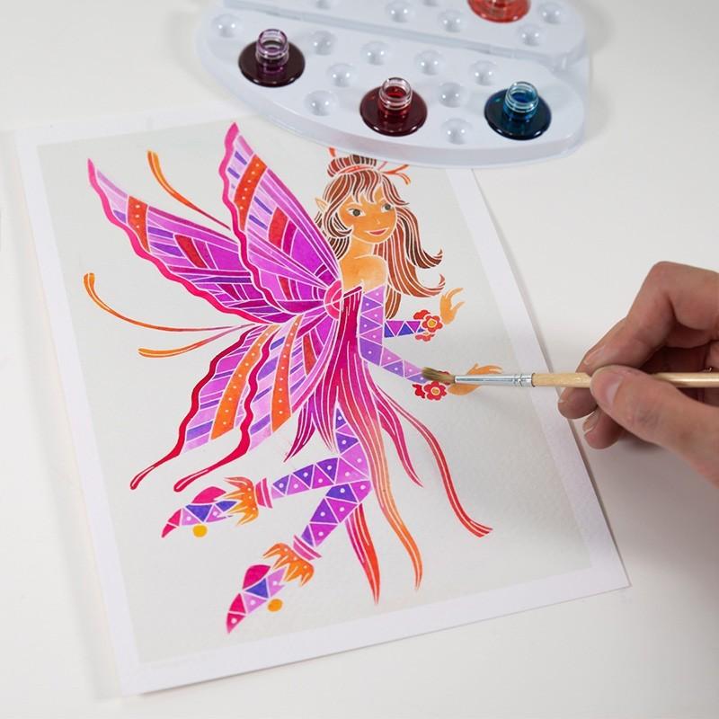 AQUARELLUM アクアレルム 水彩 塗り絵 セット 絵の具セット 子ども 大人 フランス製塗り絵 （イラスト フェアリー） |  | 08