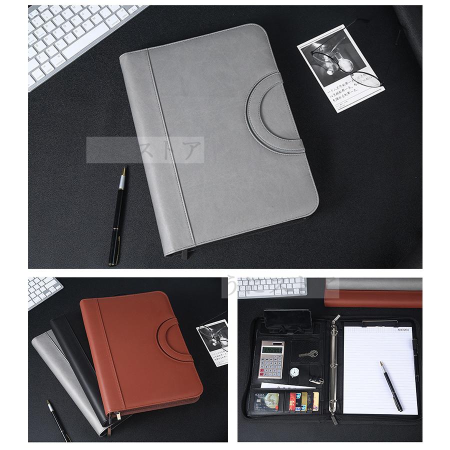 バインダー 12桁電卓付き クリップボード 革 クリップファイル ボード 会議パッド ビジネスファイル オフィス 事務用品 多機能フォルダー ブリーフケース Jxg637 うにストア 通販 Yahoo ショッピング