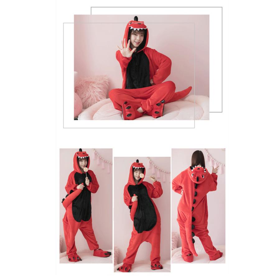 着ぐるみ 動物 パジャマ 部屋着 安心の定価販売 大人用 コスチューム 恐竜 アニマル あったか 仮装 冬服 シューズ付き 文化祭 男女兼用 学園祭
